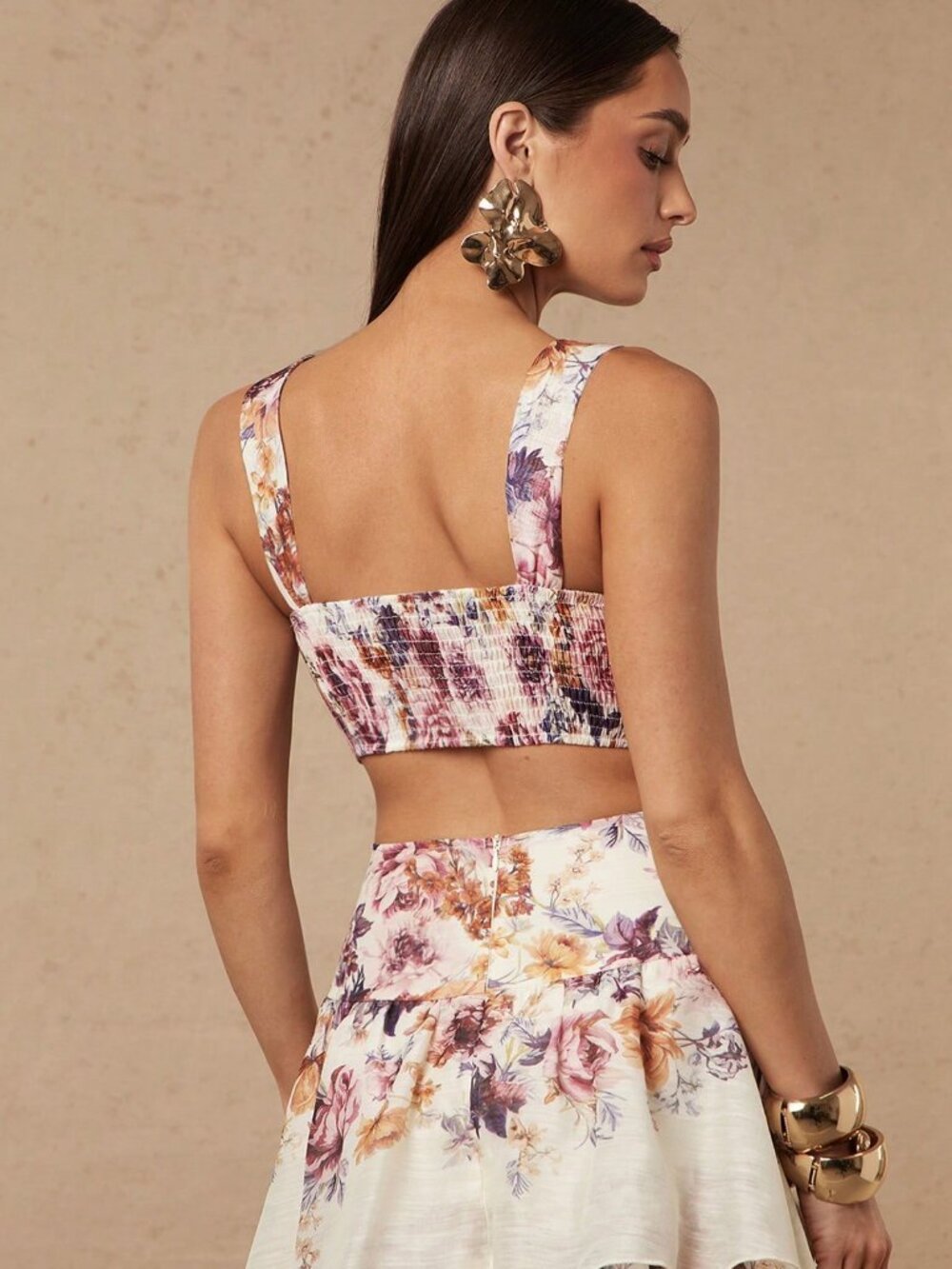 Apricot Boho Women's floral Printed Camisole Tank Top - Picture 2 of 8